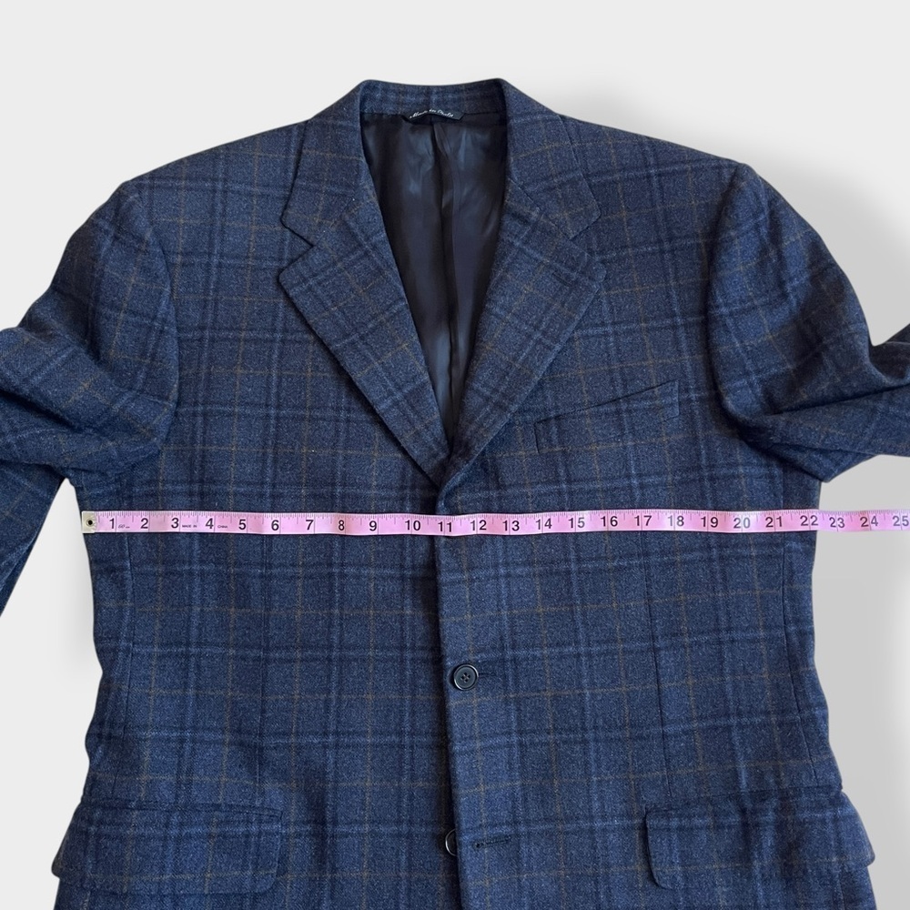 Vintage 90s Canali Men’s Blazer – Italian Wool Cashmere, Plaid, Size 52 - Picture 11 of 15